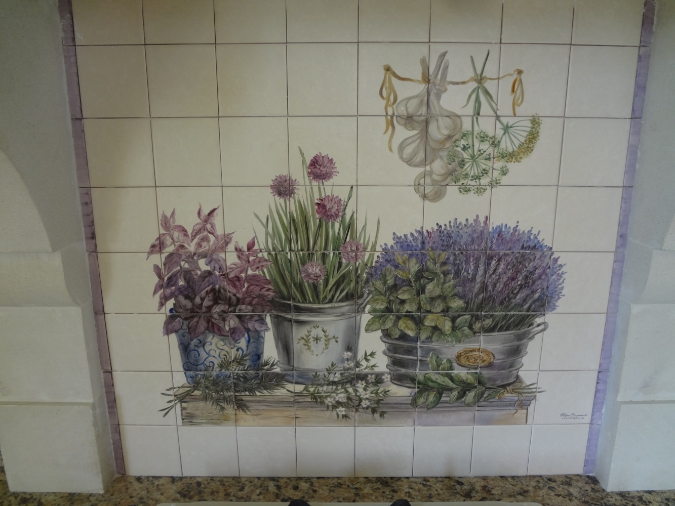 панно из плитки для кухни в средиземноморском стиле